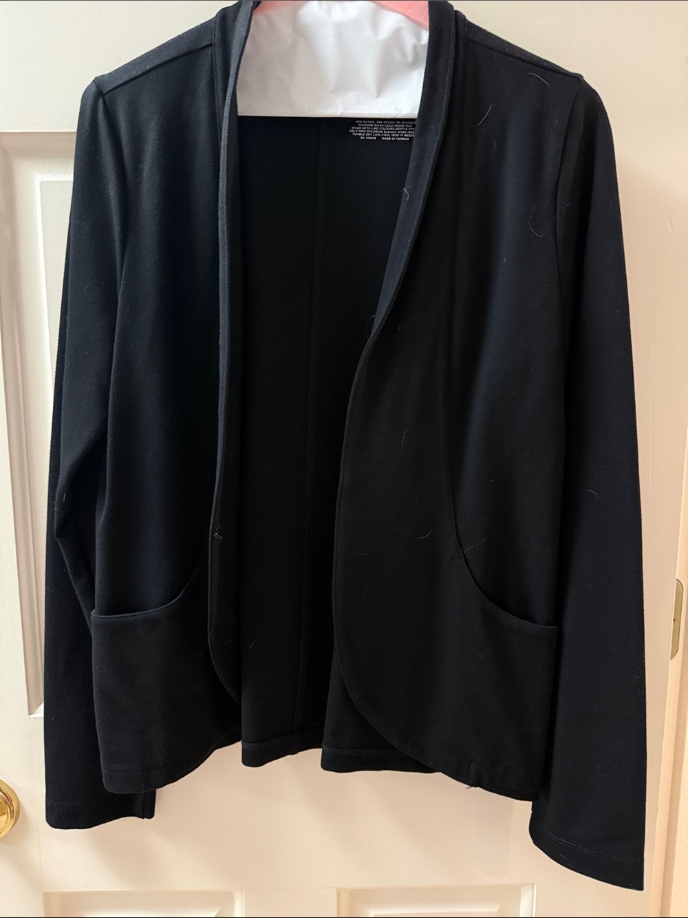 Black Open Front Women's Blazer Jacket